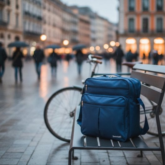 Sac bandoulière unisexe Benzi Bz3325 9L, sac à bandoulière compact avec plusieurs poches, polyester résistant, bleu