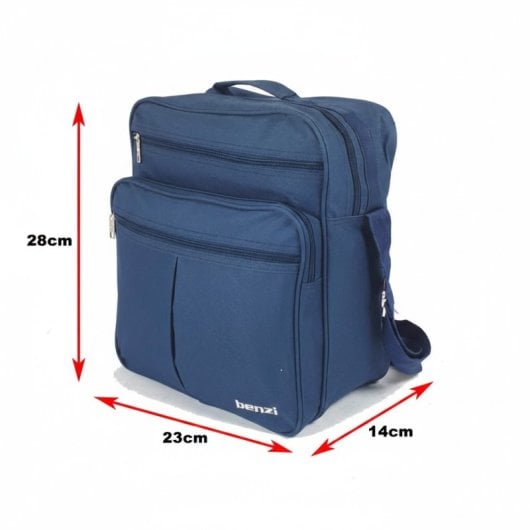 Sac bandoulière unisexe Benzi Bz3325 9L, sac à bandoulière compact avec plusieurs poches, polyester résistant, bleu