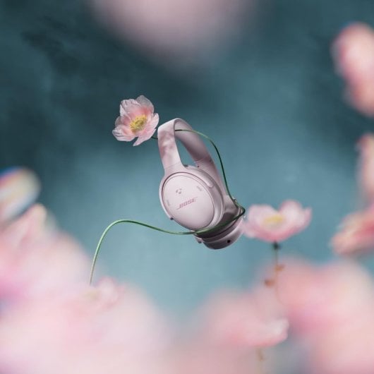 Auriculares Bose Quiet Comfort Headphones sem fios Bluetooth com microfone e estojo, rosa