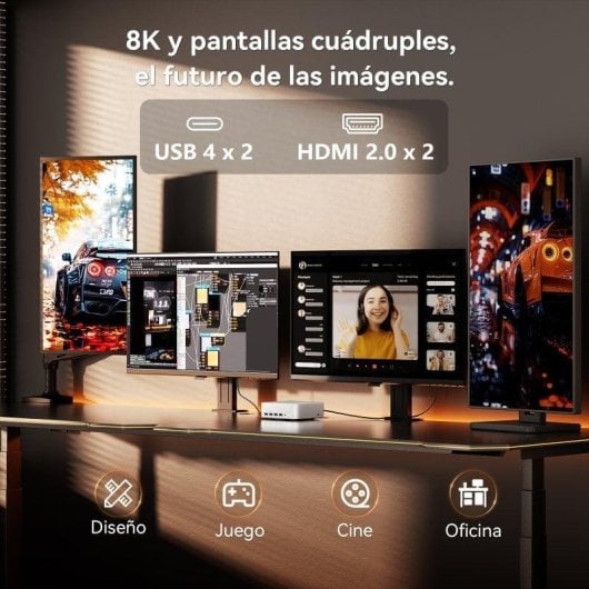 GEEKOM A8 Max AMD Ryzen 9 8945HS 32GB 2TB SSD Radeon 780M Windows 11 Pro Wi-Fi 6E