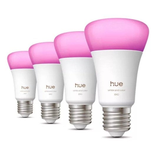 Bombilla inteligente Philips Hue E27 6W 810lm RGB Bluetooth x4