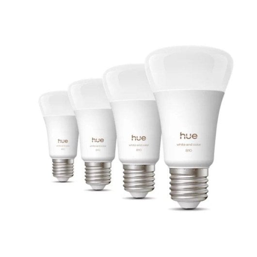 Bombilla inteligente Philips Hue E27 6W 810lm RGB Bluetooth x4
