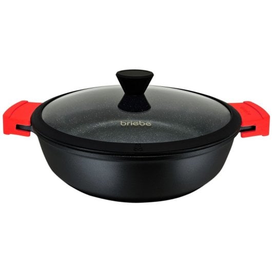 Casserole basse Briebe en titane noir, compatible induction, revêtement antiadhésif en titane, 32 cm, aluminium
