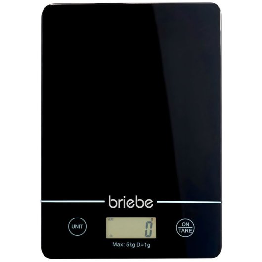 Briebe KW1163 Digitale Küchenwaage, Hochpräzisionswaage, Lebensmittelgewicht bis 5 kg, 1 g Teilung
