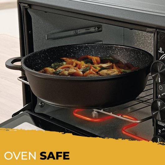 Casserole basse Briebe en titane noir, compatible induction, revêtement antiadhésif en titane, 30 cm, aluminium