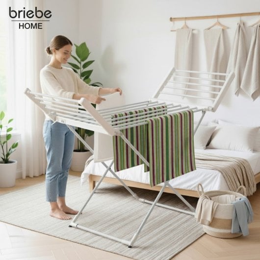 Briebe CD1183 Elektrischer, faltbarer Wäscheständer, geringer Stromverbrauch, 18 Heizelemente, schnelles und effizientes Trocknen