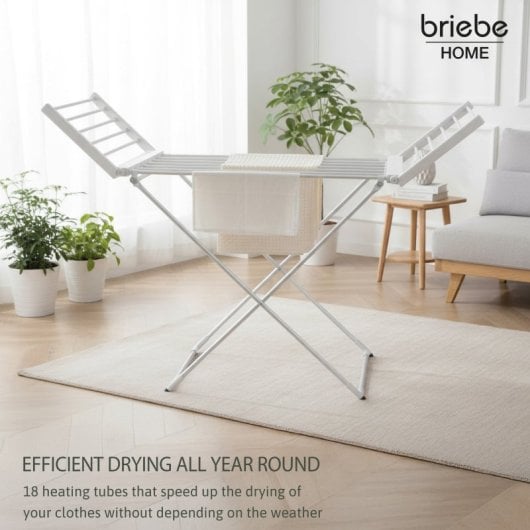 Briebe CD1183 Elektrischer, faltbarer Wäscheständer, geringer Stromverbrauch, 18 Heizelemente, schnelles und effizientes Trocknen