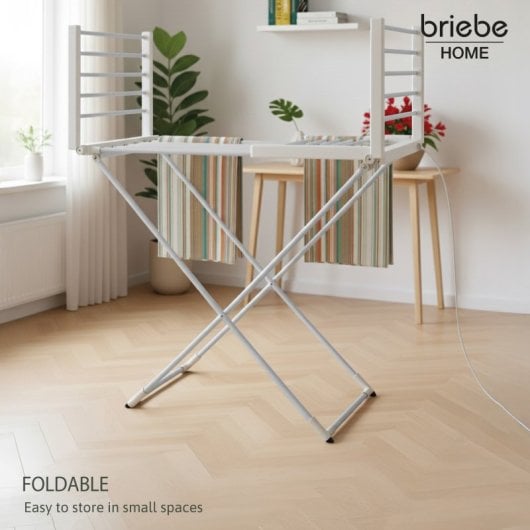 Briebe CD1183 Elektrischer, faltbarer Wäscheständer, geringer Stromverbrauch, 18 Heizelemente, schnelles und effizientes Trocknen