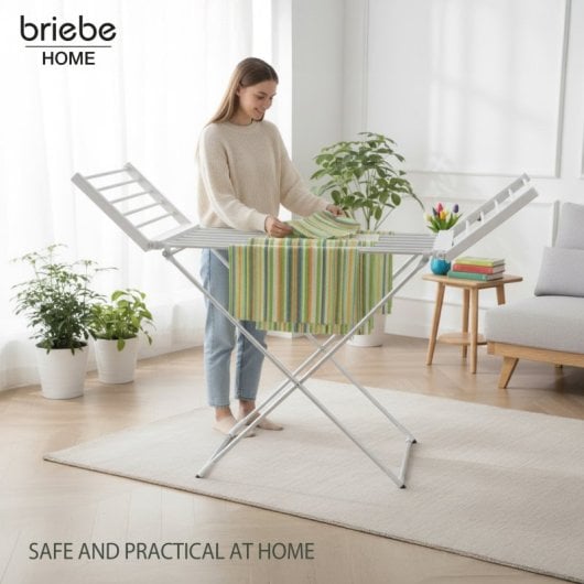 Briebe CD1183 Elektrischer, faltbarer Wäscheständer, geringer Stromverbrauch, 18 Heizelemente, schnelles und effizientes Trocknen