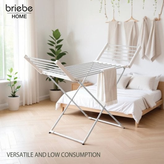 Briebe CD1183 Elektrischer, faltbarer Wäscheständer, geringer Stromverbrauch, 18 Heizelemente, schnelles und effizientes Trocknen