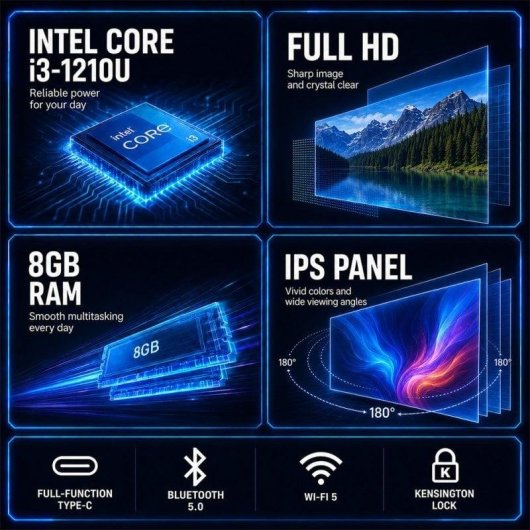 Portatile Alurin Flex Advance 15.6" Intel Core i3-1210U 8GB 512GB SSD UHD Graphics Senza Sistema Operativo