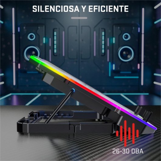 Base de arrefecimento para jogos Tempest Vortex RGB para portáteis até 17".