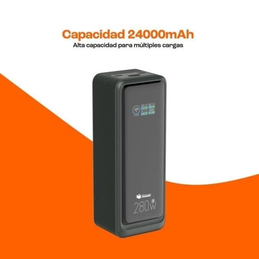 Power Bank PcCom Essential 24000 mAh 280 W Noir