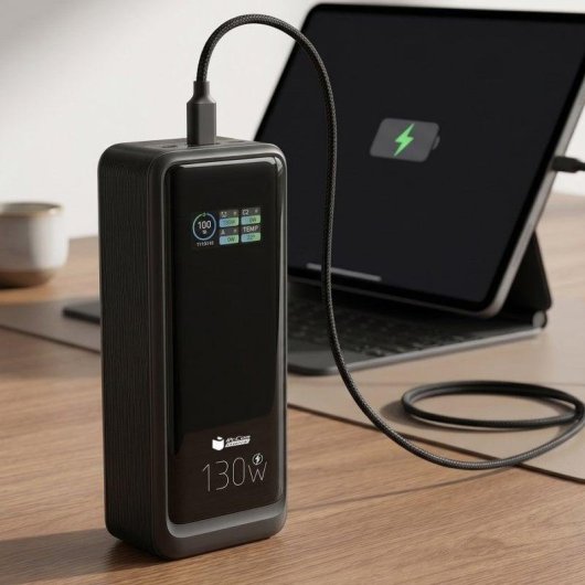 Powerbank 20.000mAh PD 130W Ricarica Rapida Schermo Digitale Nero