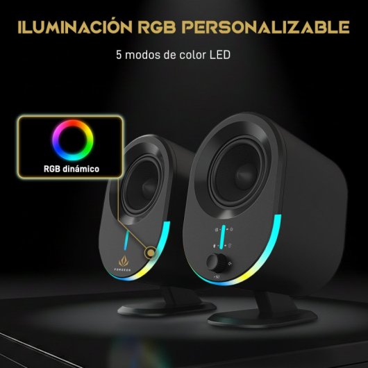 Forgeon Aether Altavoces 2.0 Gaming RGB 30W con Bluetooth Negros