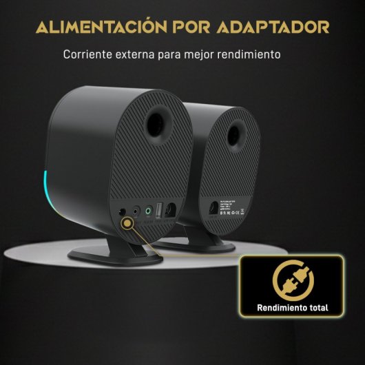 Forgeon Aether Altavoces 2.0 Gaming RGB 30W con Bluetooth Negros