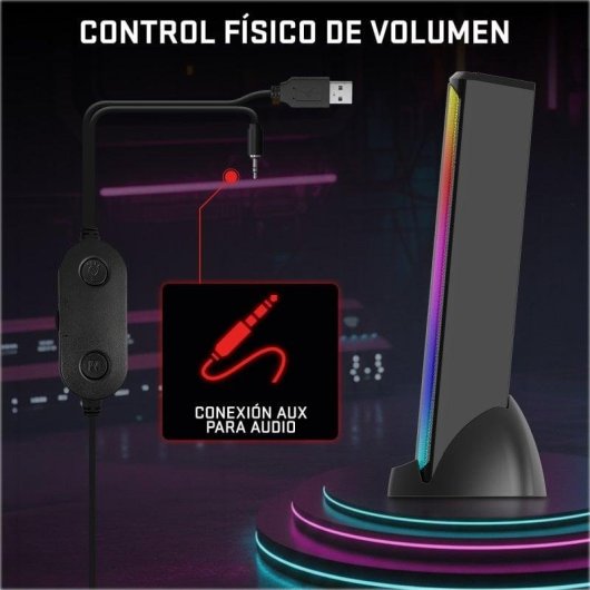 Lautsprecher Tempest M50 Victory RGB 2.0 Bluetooth 10W mit RGB-Beleuchtung