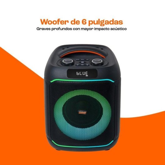 Colunas PcCom Essential TrueVibe 6 Bluetooth 80W com woofer 6" e RGB