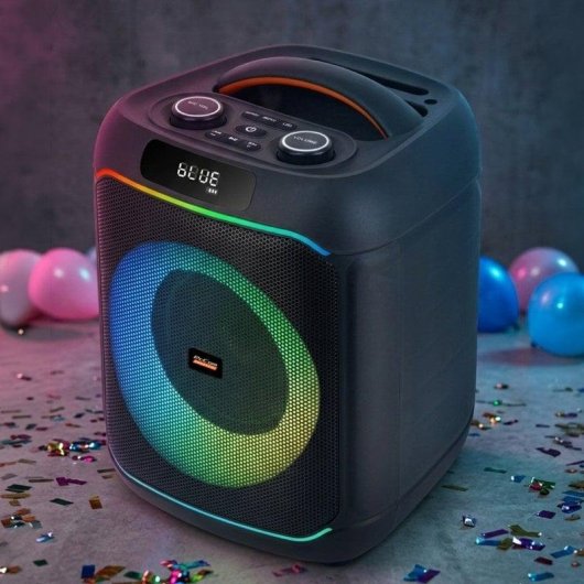 Colunas PcCom Essential TrueVibe 6 Bluetooth 80W com woofer 6" e RGB