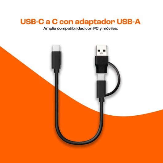 PcCom Essential Carcasa SSD M.2 NVMe USB 3.2 Gen2 Negra (con adaptador USB-A)