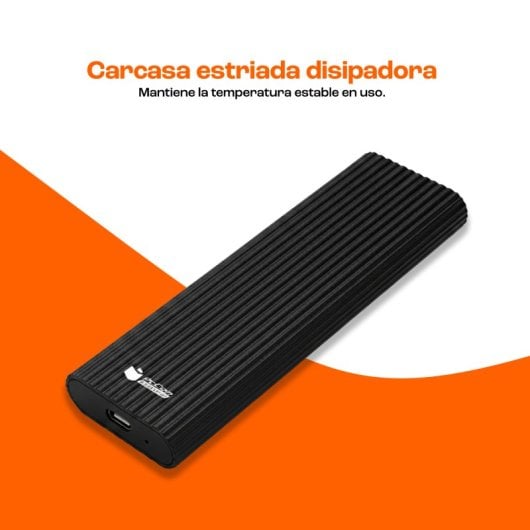 PcCom Essential Carcasa SSD M.2 NVMe USB 3.2 Gen2 Negra (con adaptador USB-A)