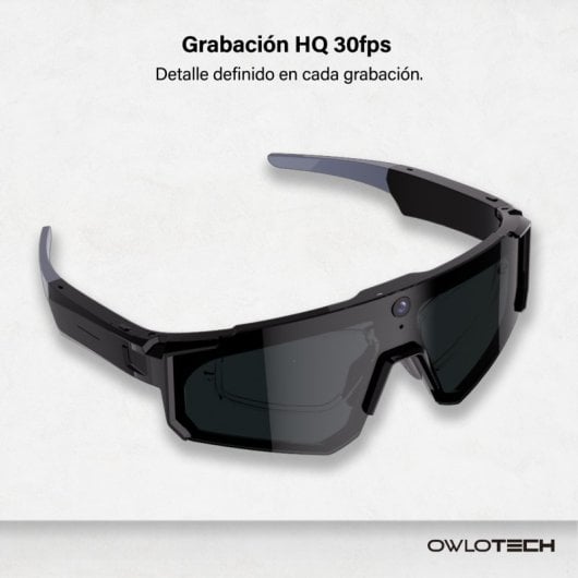 Owlotech Vision Sport AI Gafas Deportivas 32MP Llamadas, Música, Captura Imágenes y Vídeo, Traducción Negro