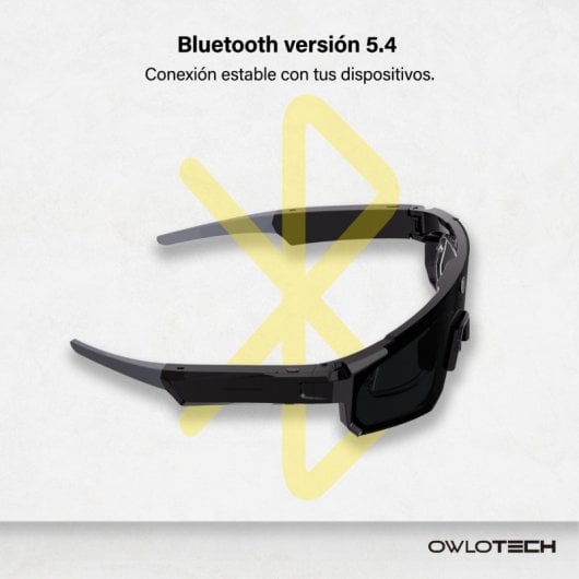 Owlotech Vision Sport AI Gafas Deportivas 32MP Llamadas, Música, Captura Imágenes y Vídeo, Traducción Negro
