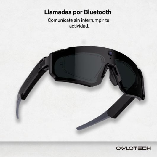 Owlotech Vision Sport AI Gafas Deportivas 32MP Llamadas, Música, Captura Imágenes y Vídeo, Traducción Negro