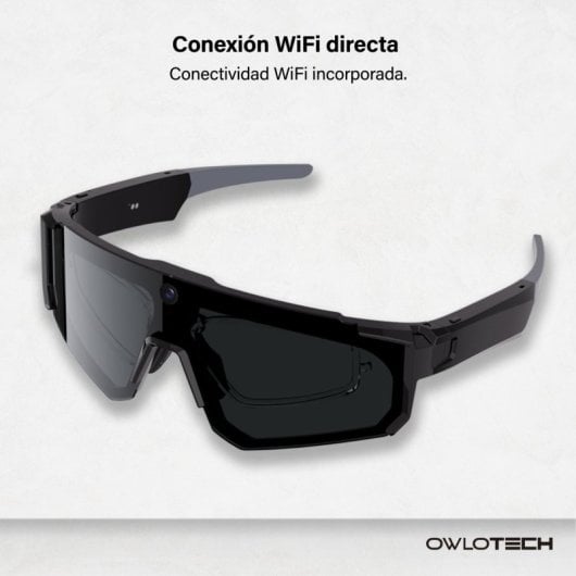 Owlotech Vision Sport AI Gafas Deportivas 32MP Llamadas, Música, Captura Imágenes y Vídeo, Traducción Negro