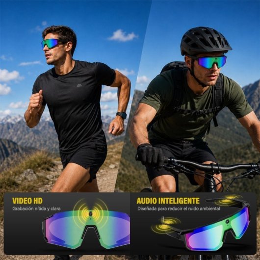 Owlotech Vision Sport AI Gafas Deportivas 32MP Llamadas, Música, Captura Imágenes y Vídeo, Traducción Multicolor