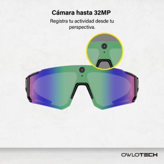 Owlotech Vision Sport AI Gafas Deportivas 32MP Llamadas, Música, Captura Imágenes y Vídeo, Traducción Multicolor