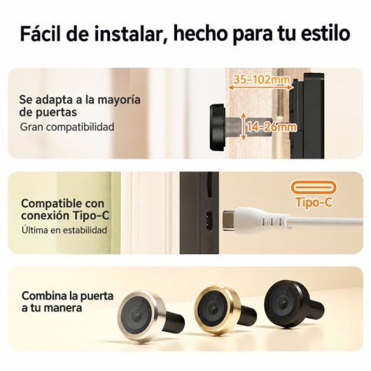 Mirilla Digital WiFi Imou VD1-5M0S Pantalla 4.3" 125°
