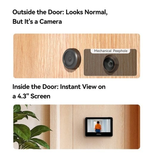 Olho Mágico Digital WiFi Imou VD1-5M0S Tela 4,3” 125°