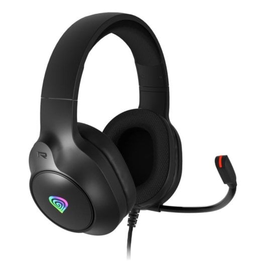 Auriculares GENESIS NEON 213 com fio USB e 3,5 mm para gaming com microfone e iluminação RGB pretos