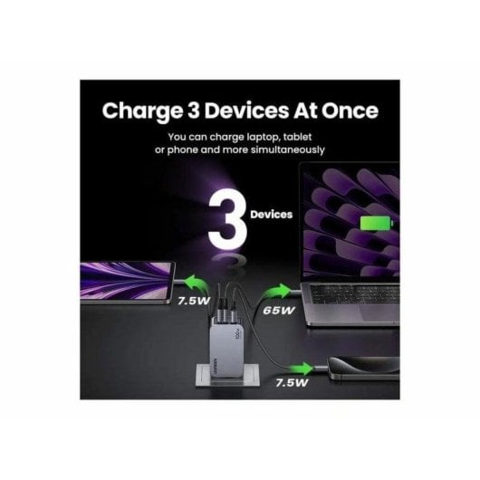 Caricatore UGREEN Nexode Pro 3 Porte GaN Ricarica Rapida USB-C Cavo Incluso