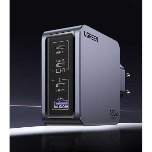 Chargeur UGREEN Nexode Pro 160W GaN avec câble USB-C, 4 ports, charge rapide
