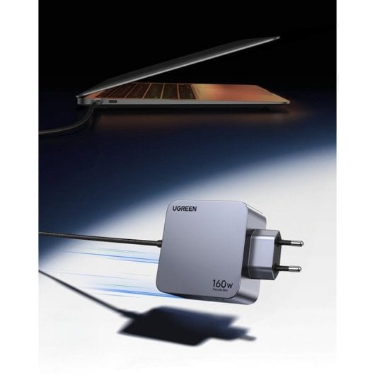 Chargeur UGREEN Nexode Pro 160W GaN avec câble USB-C, 4 ports, charge rapide