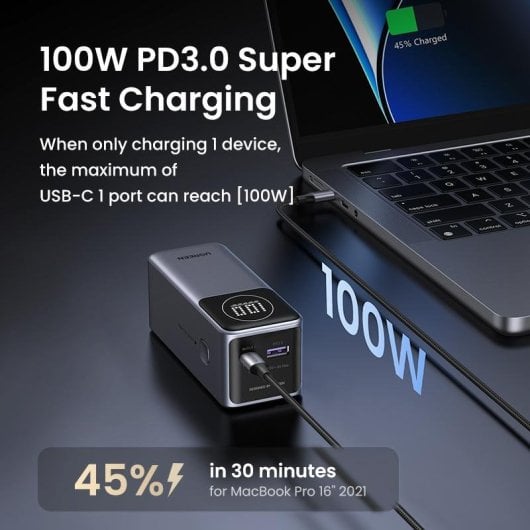 Powerbank UGREEN 12000mAh 100W Schnellladung Kompakt USB-C