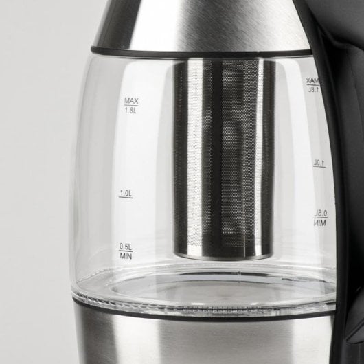 Chaleira elétrica G3Ferrari BolleBlu 1,8L 2200W vidro sem fios preta