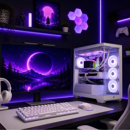 PC PC Ultimate Ryzen 7 9850X3D / 64 Go / SSD M.2 2 To / RTX 5080 Blanc / Windows 11 Pro