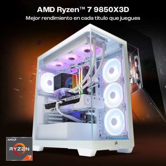 PC PC Ultimate Ryzen 7 9850X3D / 64 Go / SSD M.2 2 To / RTX 5080 Blanc / Windows 11 Pro