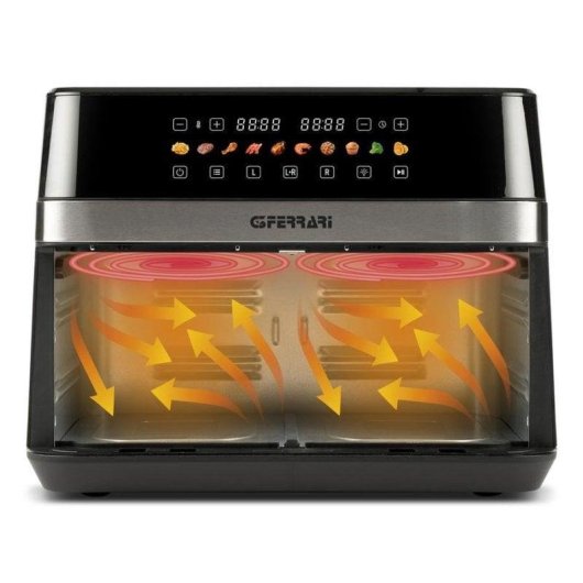 Airfryer G3Ferrari G10223 12L 2200W Double Fenêtre 10 Programmes Déshydrateur