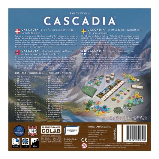 Juego de mesa Asmodee Cascadia Nordic multijugador familiar estrategia 1-4 jugadores