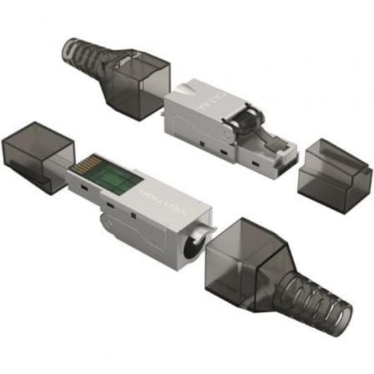 RJ45 Stecker Roline IDIH0 Cat.6A FTP Werkzeugfrei Kupferlegierung Grau