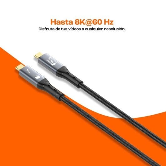 Cabo USB-C para USB-C PcCom Essential PD 3.1 240W USB4 Thunderbolt 8K 1m