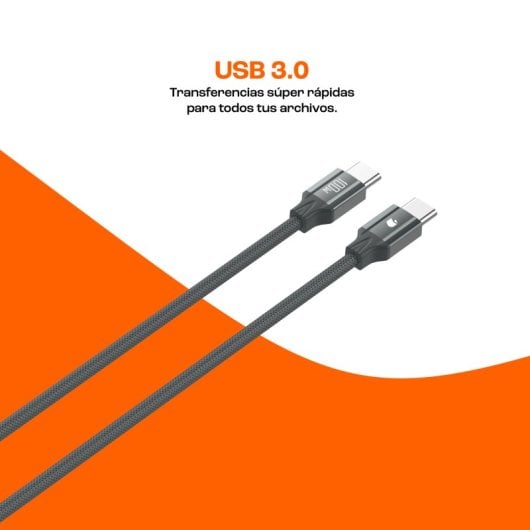 PcCom Essential Cable USB-C a USB-C 100W High Power E-marker Chip 1m
