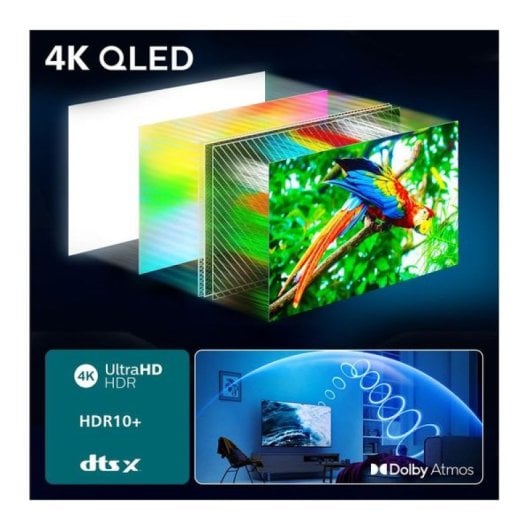 TV Philips QLED 65PUS7800/12 65" 4K Ultra HD 60Hz Smart TV Titan OS HDR10+ Dolby Atmos