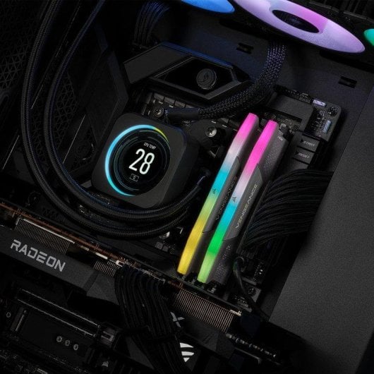 Memoria RAM Corsair Vengeance RGB 16GB 2x8GB DDR5 5200MHz CL40 Kit AMD EXPO Intel XMP Gris