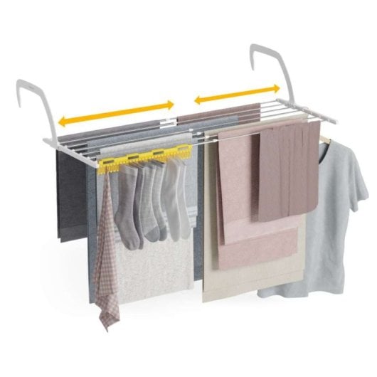 Étendoir à linge de balcon Newlux Aerial V9 Blanc
