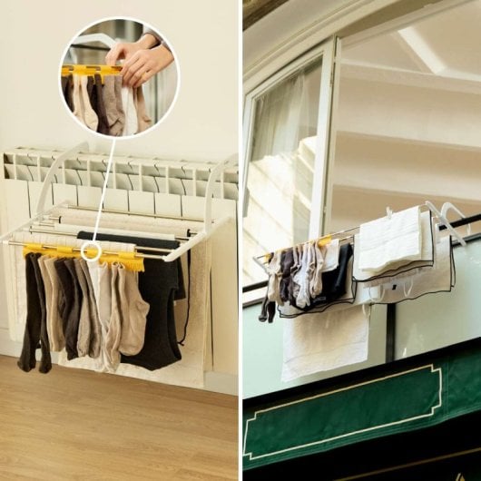 Étendoir à linge de balcon Newlux Aerial V9 Blanc